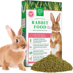Small Pet Select rabbit food pellets bag showing fresh Timothy-based formula for high fiber nutrition.