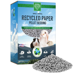 Small Pet Select recycled paper pellet bedding packaging, clean and eco-friendly for easy cage setup