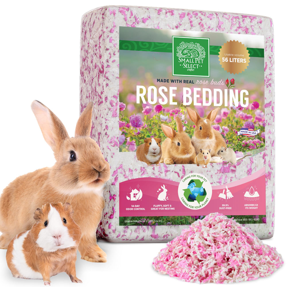 Small Pet Select rose bedding with real rose buds for a cozy nest for rabbits and guinea pigs.