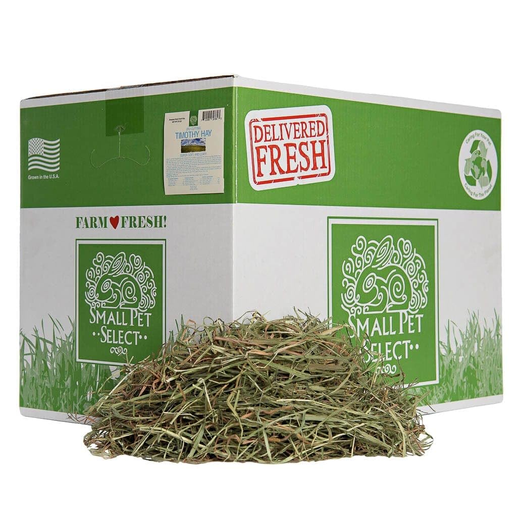 Small Pet Select Super Soft Timothy Hay 20lb bale; gentle, easy-to-eat for picky eaters.