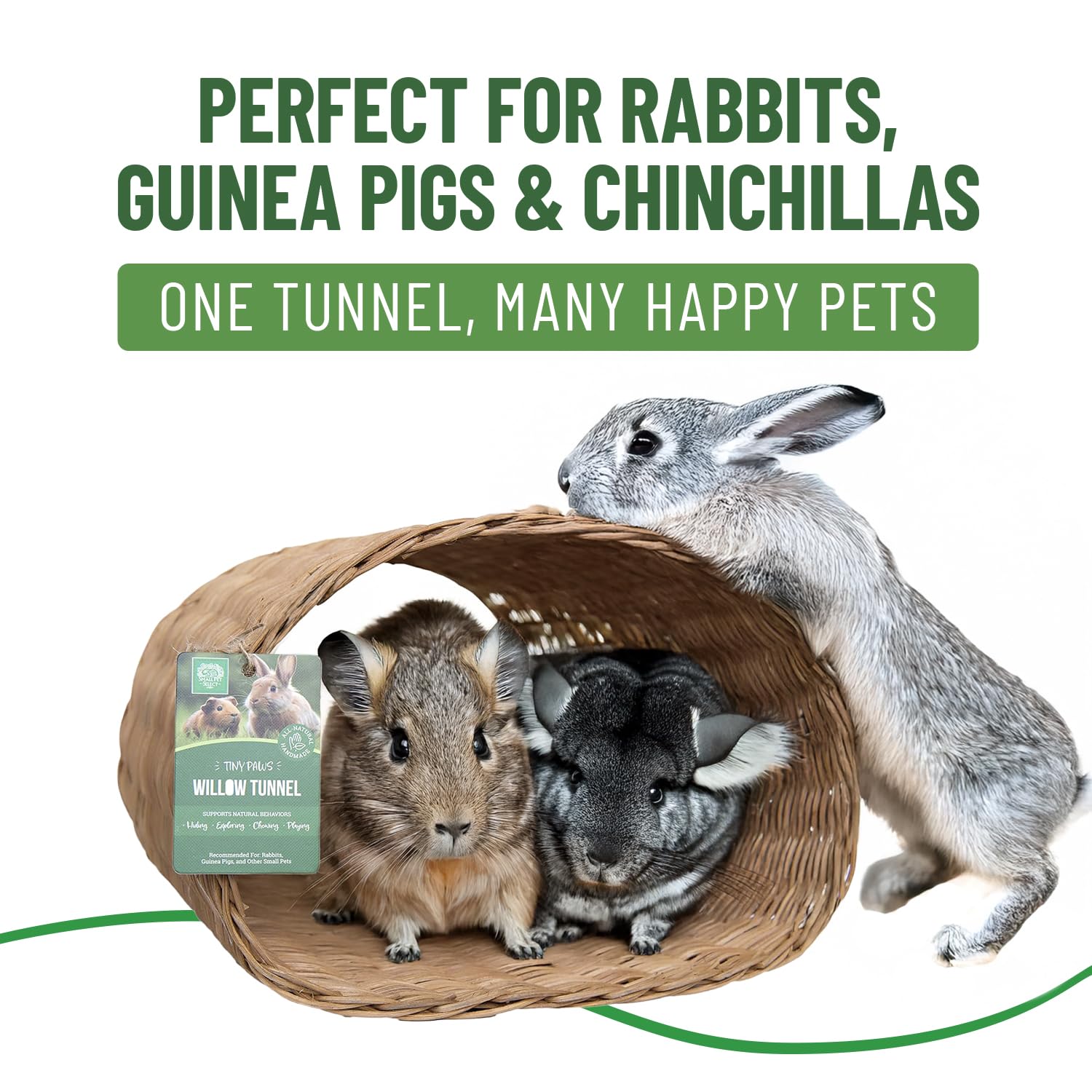 Small Pet Select Tiny Paws Jumbo Willow Tunnel enrichment: encourages exploration and mental engagement
