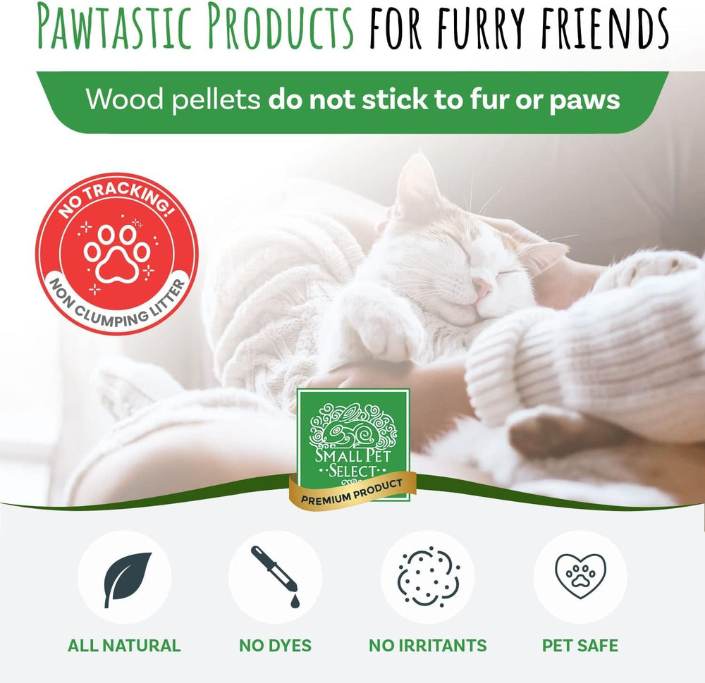 Small Pet Select USA-sourced pine; sustainably produced litter with eco-friendly disposal.