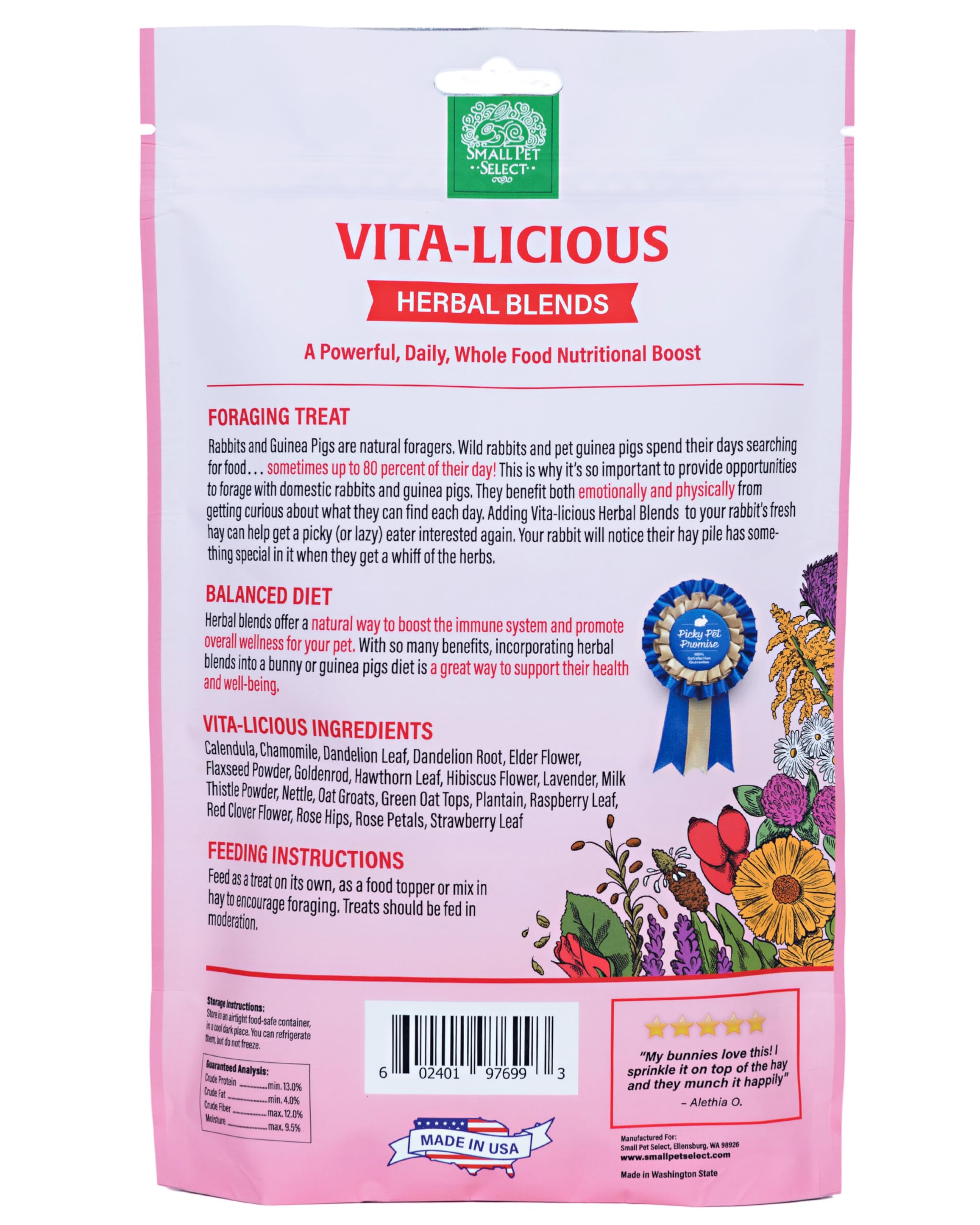 Close-up of a guinea pig nibbling Vita-Licious Essentials, encouraging healthy eating.