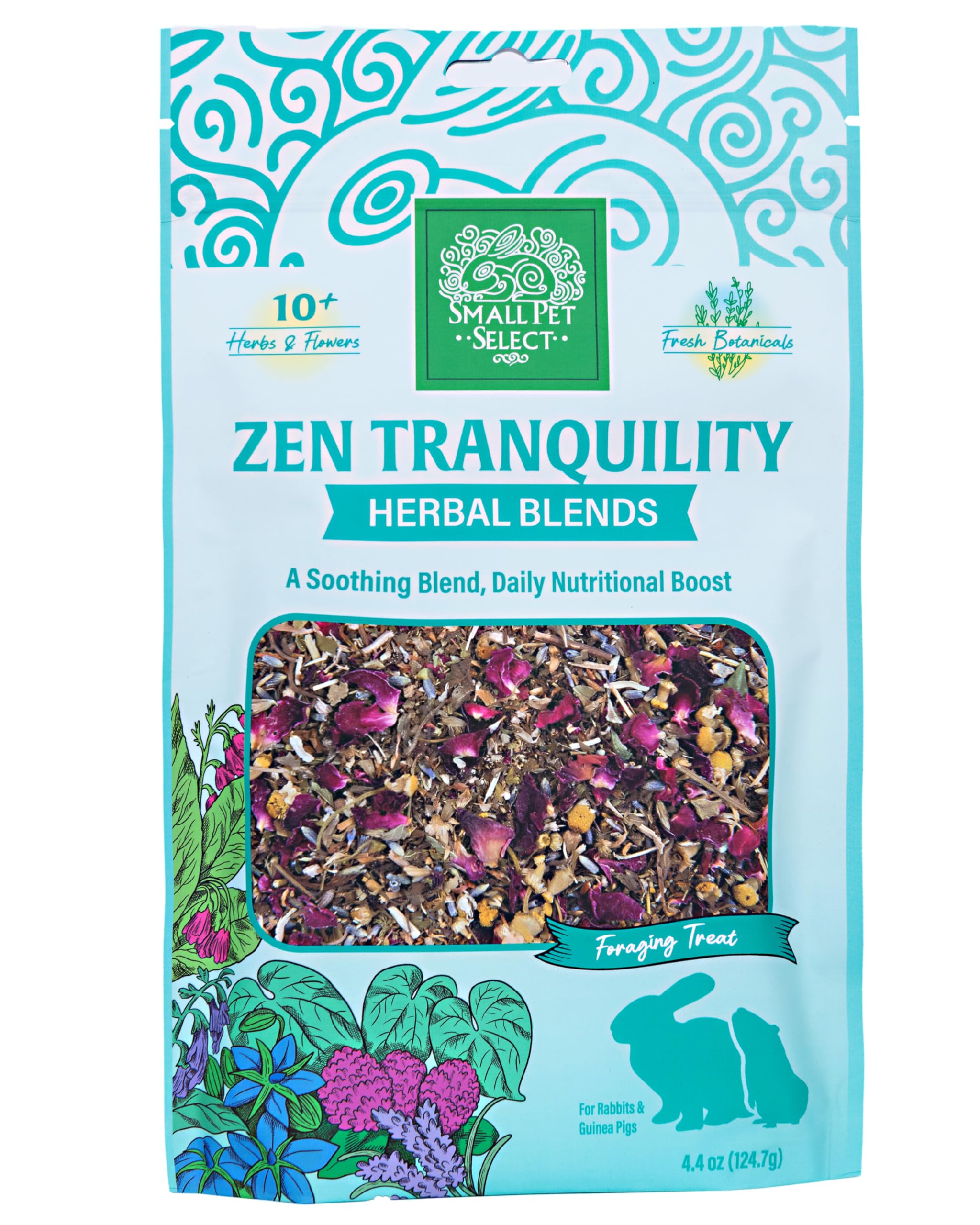Rabbits enjoying Zen Tranquility blend for a calmer, slower-paced meal.