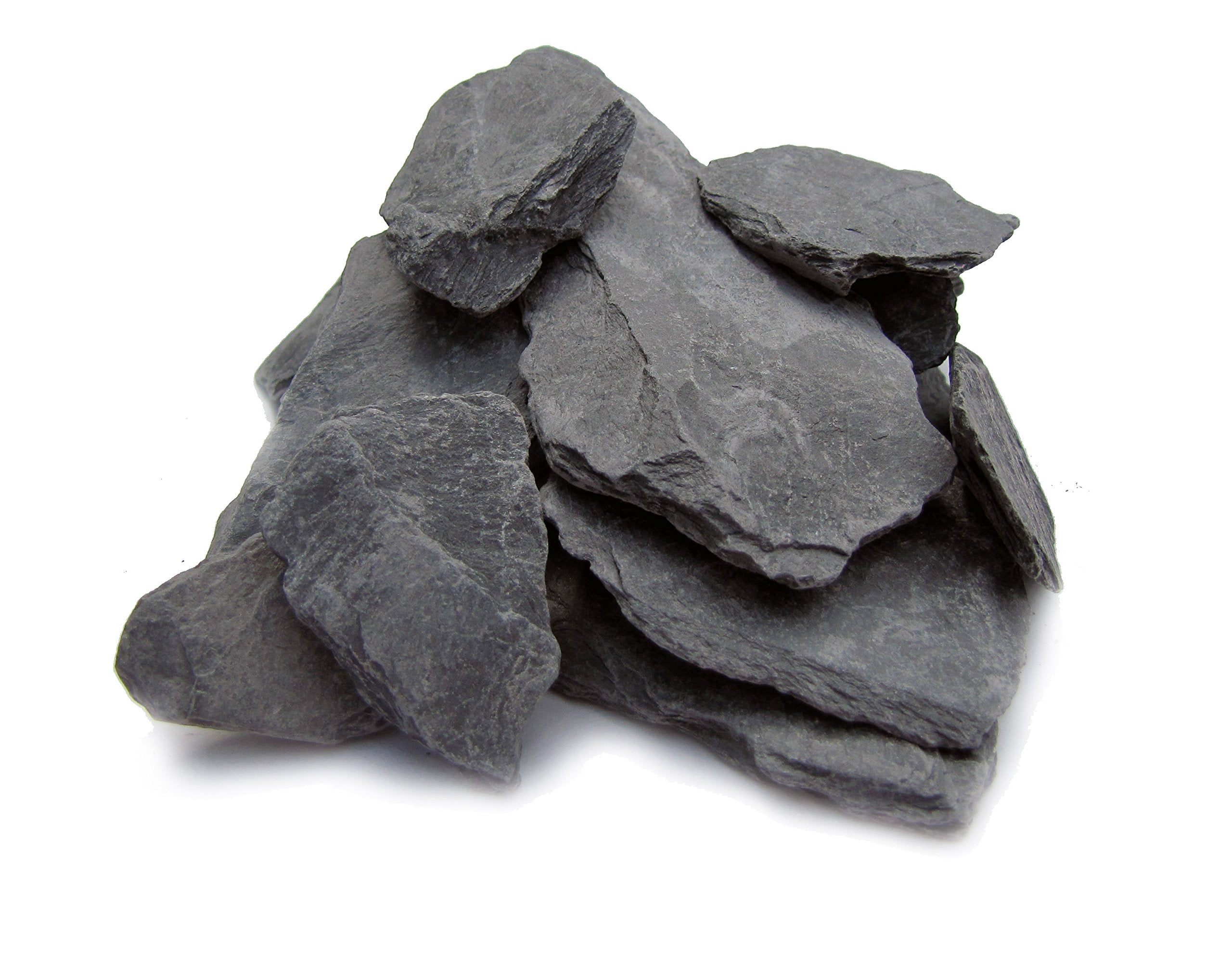 Small World Slate 1-3 inch stones for aquascaping with a natural, safe appearance.