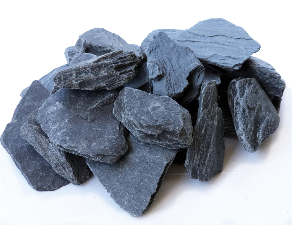Small World Slate & Stone dark-grey slate stones for aquascaping add depth to tanks