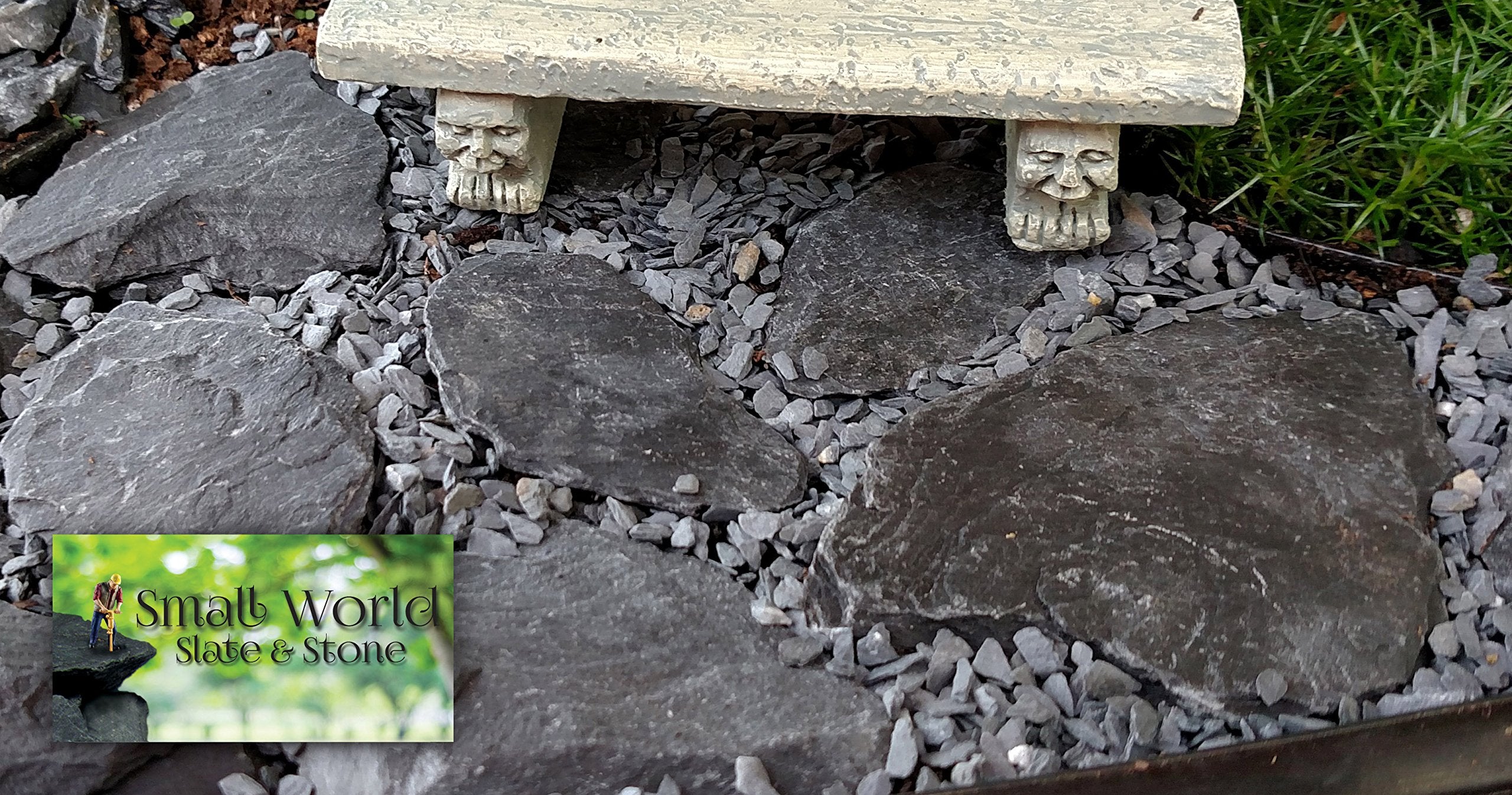 Small World Slate & Stone terrarium basking rocks offer natural warmth and climbing surfaces.