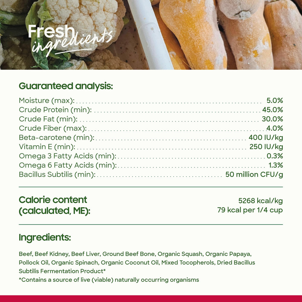 Smallbatch Beef Bites protein-boost scene highlighting active dogs
