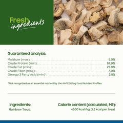 Rainbow Trout treats used as training rewards for dogs and cats