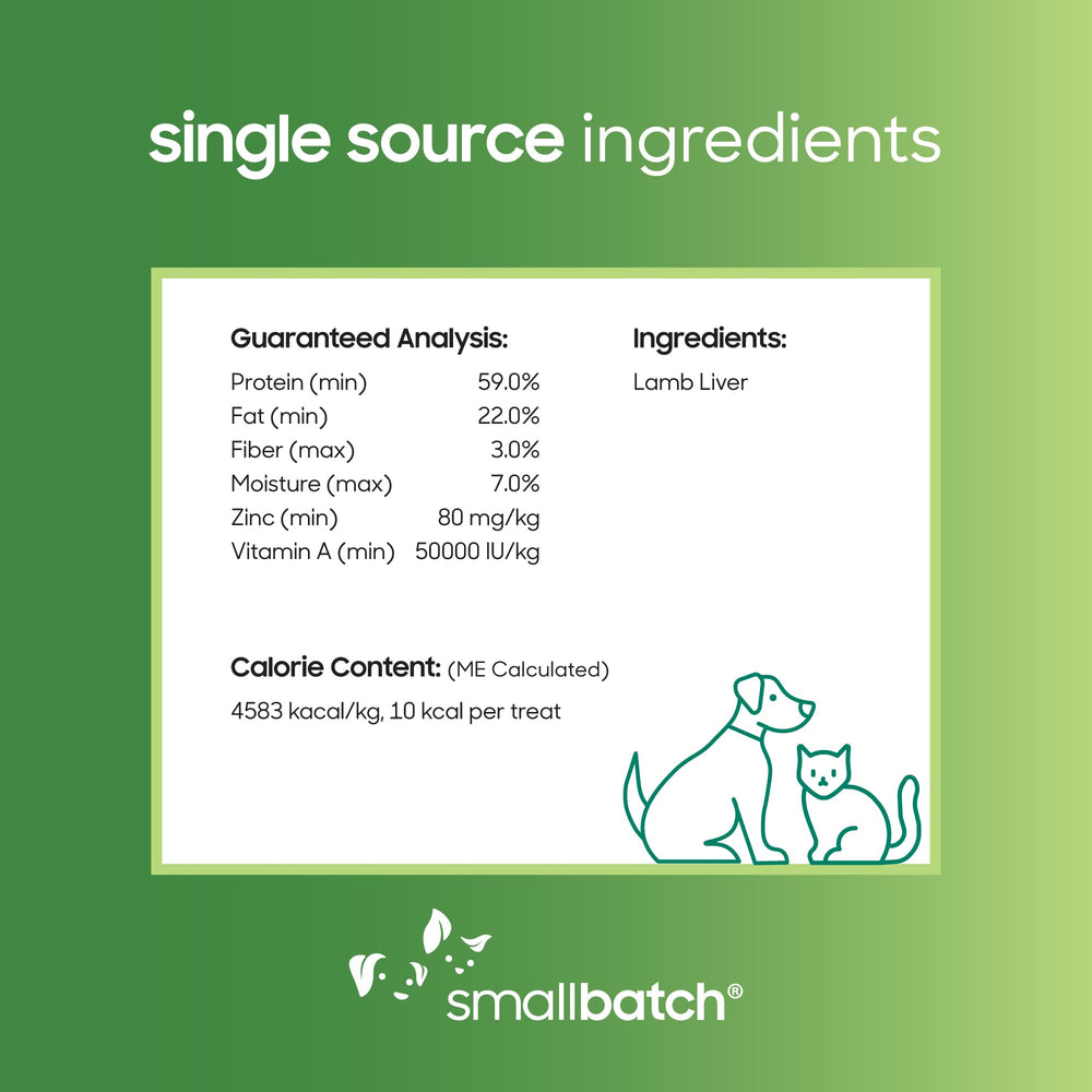 Serving size image of Smallbatch lamb liver treats as rewards