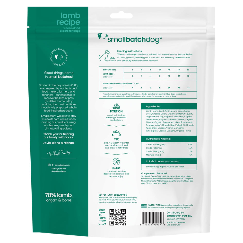 Smallbatch Pets organic produce accents on bag label