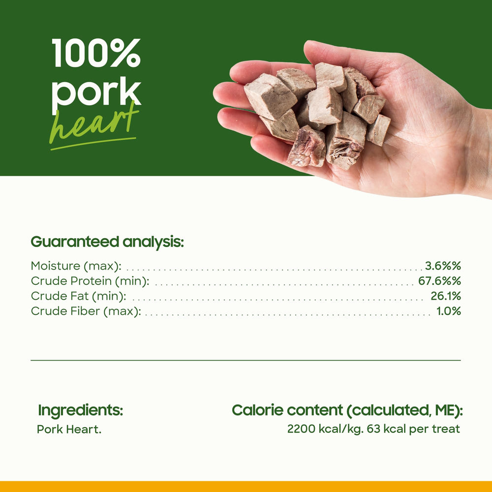 USA-sourced heart meat, minimal processing and simple ingredients emphasis.
