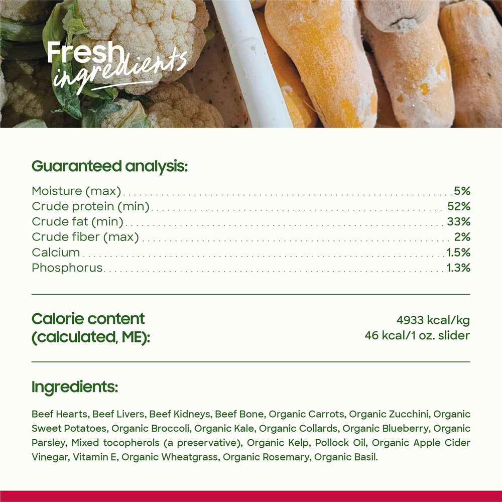 Smallbatch Pets USA-made organic ingredients label emphasizes quality sourcing.