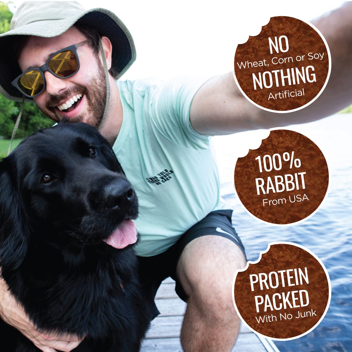 Smart Cookie rabbit jerky ingredients closeup emphasizes single-ingredient simplicity