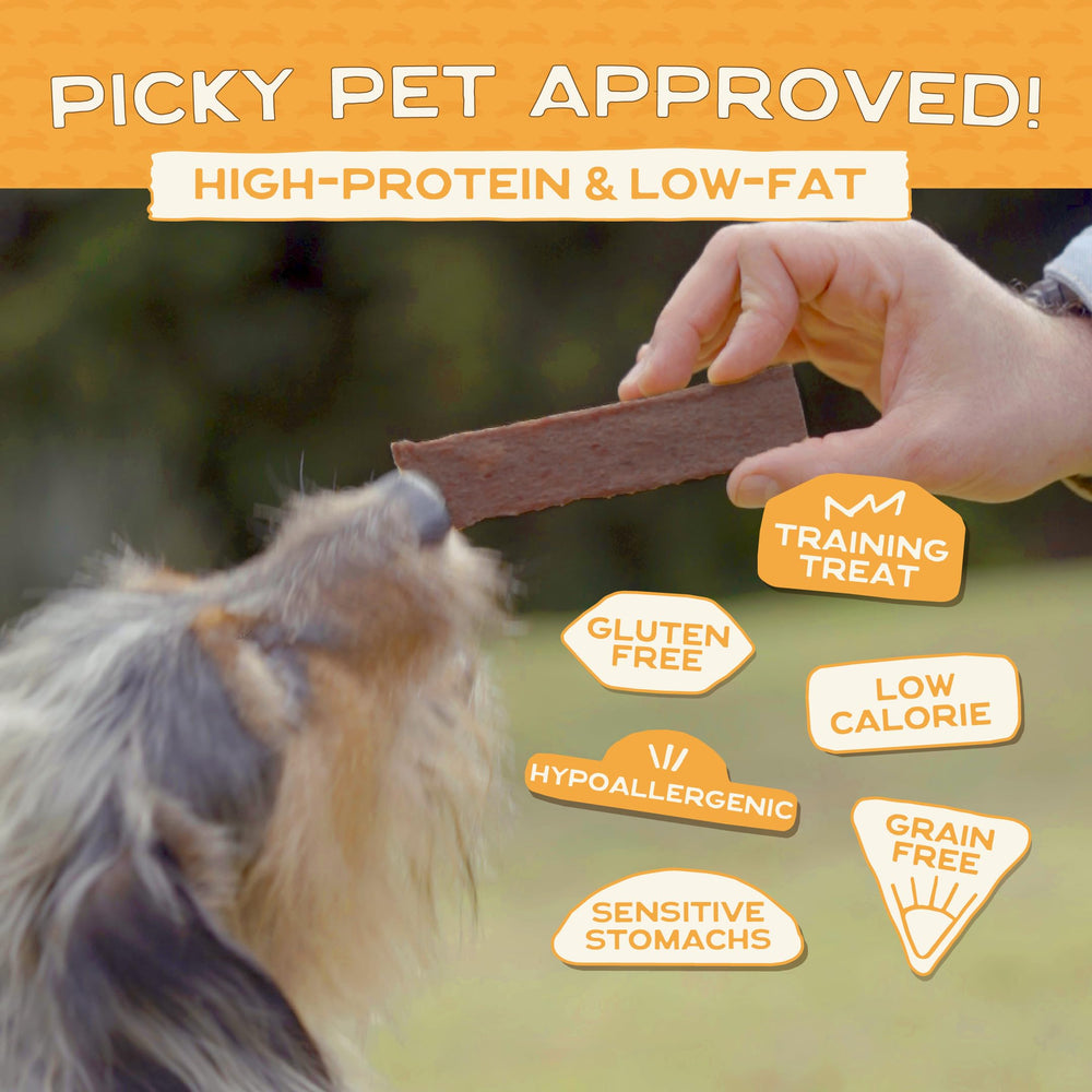 Smart Cookie rabbit jerky strips Made in USA badge signals quality ingredients.