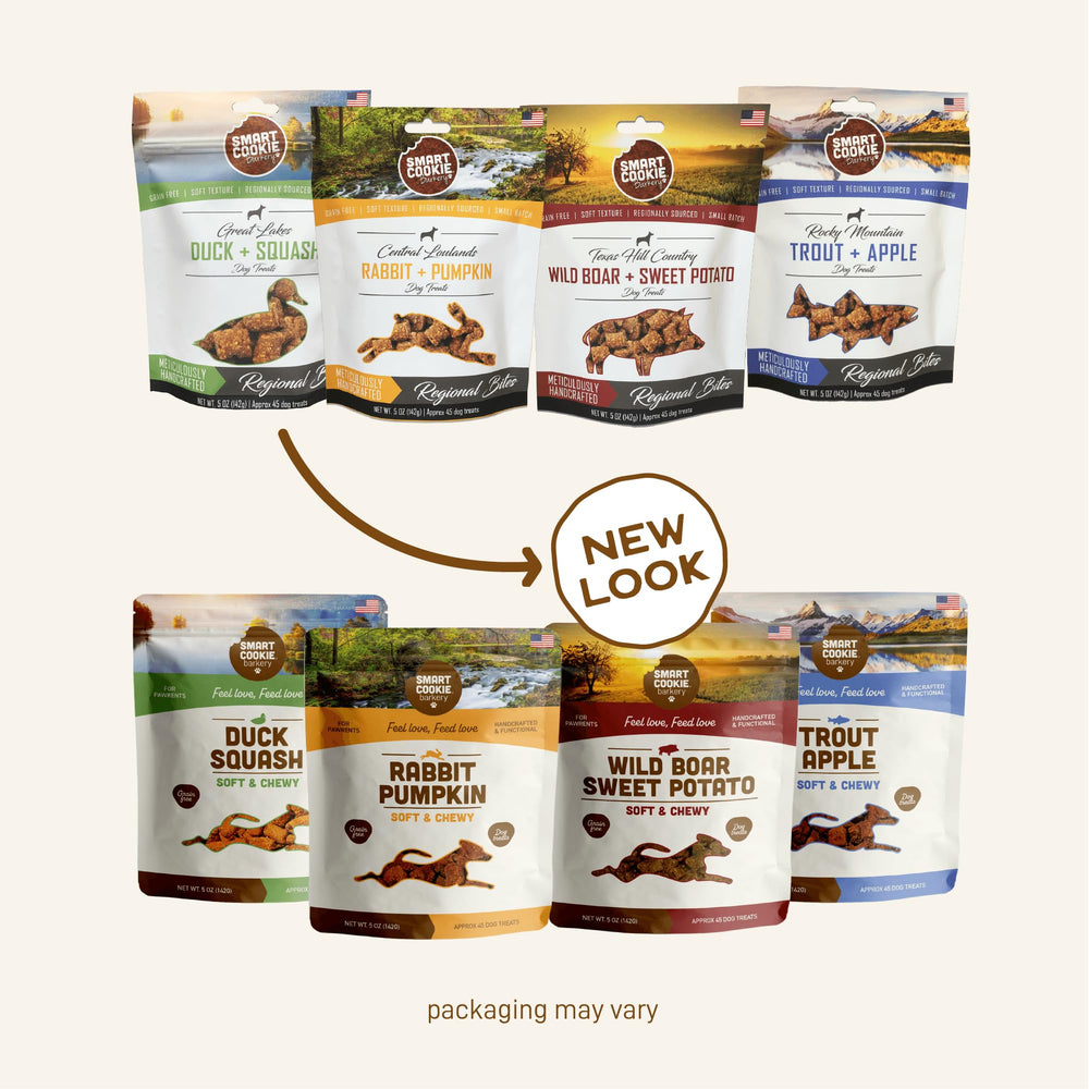 Smart Cookie training treats for quick rewards during walks or training.