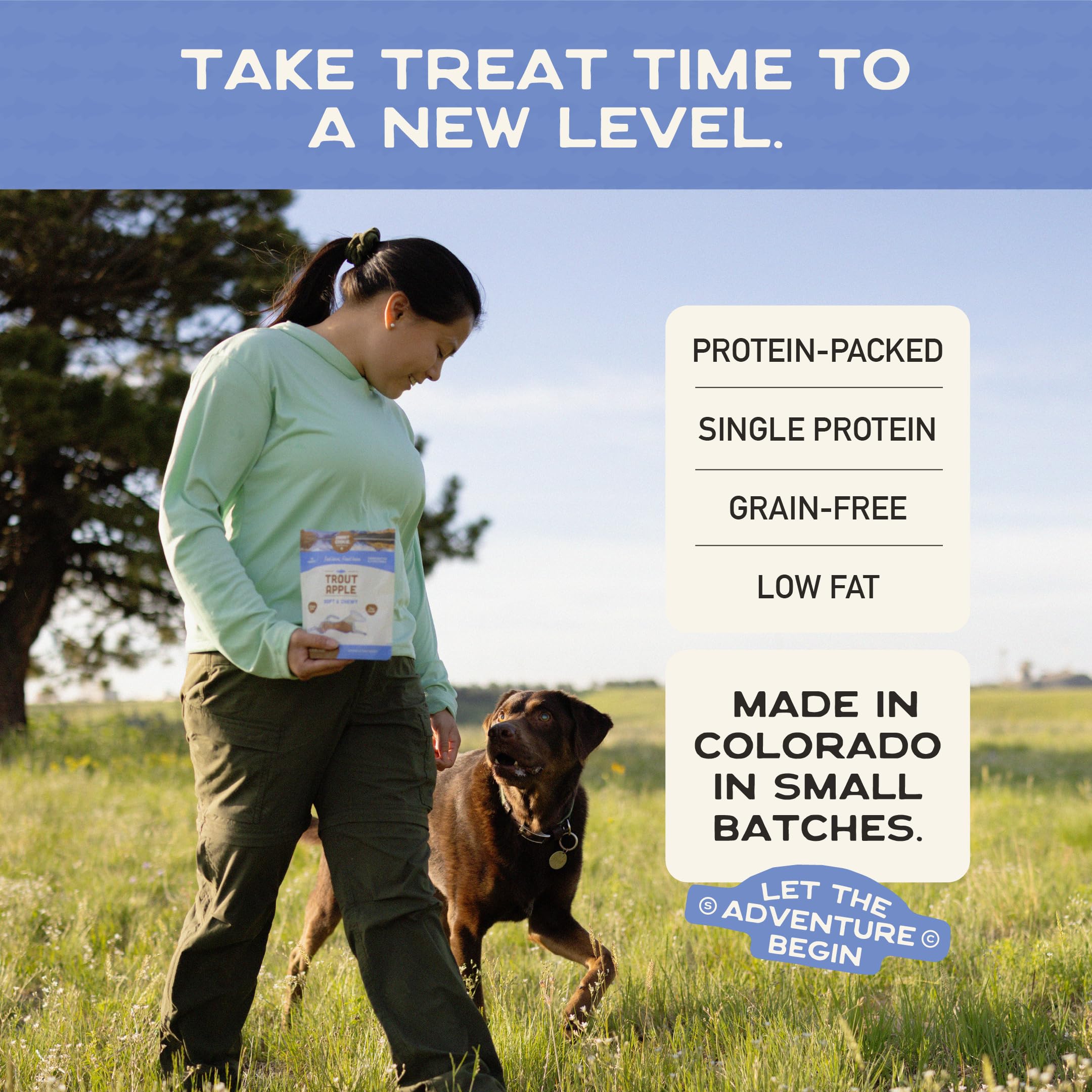 Smart Cookie Trout & Apple grain-free formula shown in close-up.