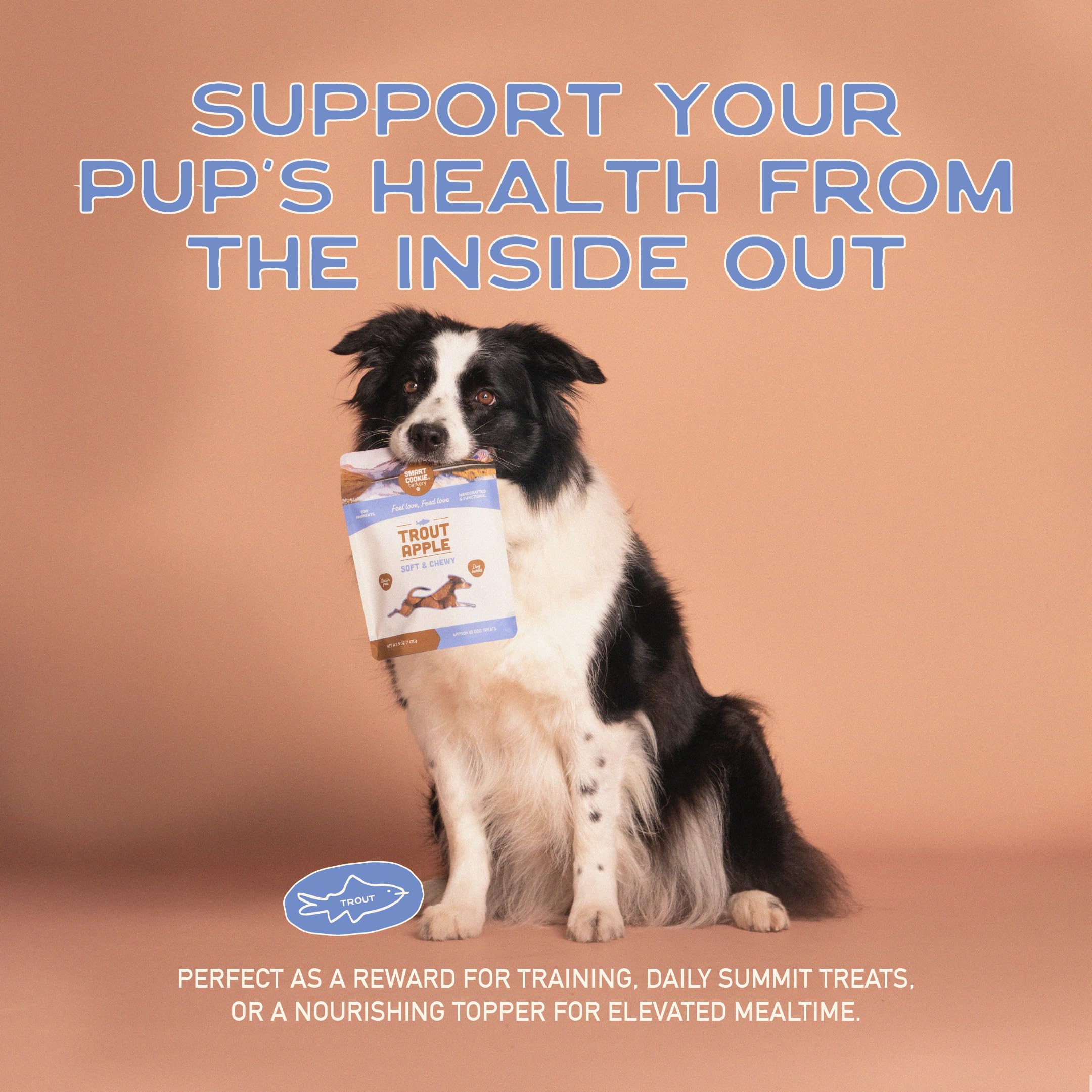 Smart Cookie Trout & Apple USA-made packaging emphasizes craft and quality.