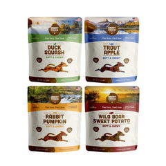 Smart Cookie variety-pack wild boar and sweet potato treats for dogs with allergies.