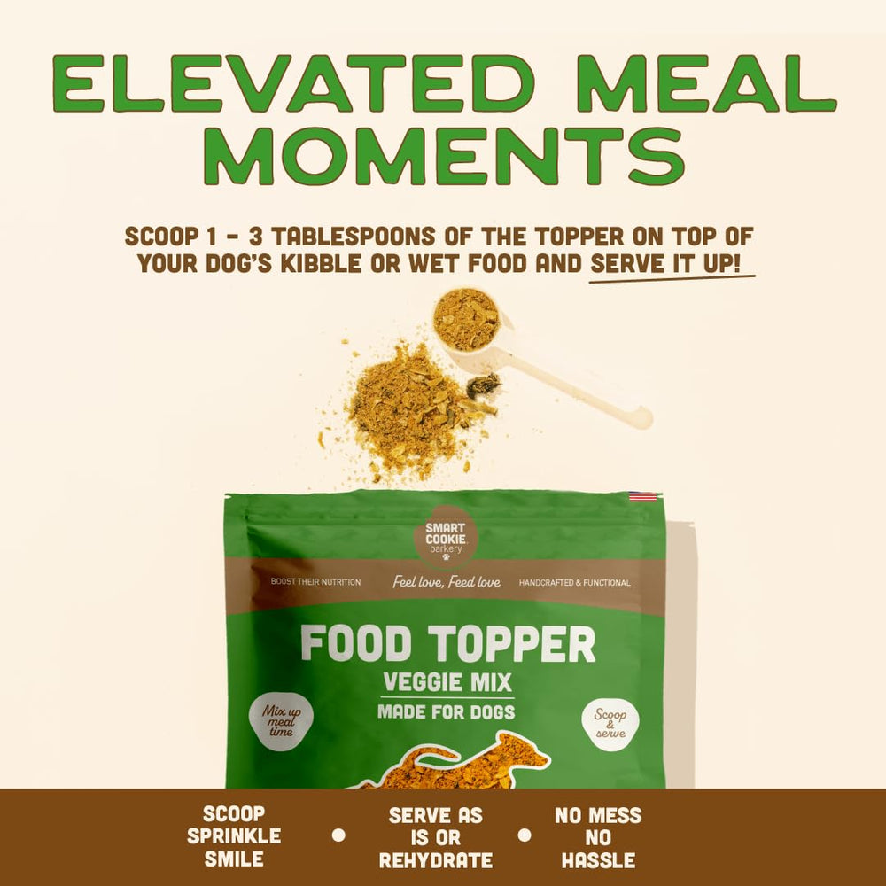 Smart Cookie veggie-dog-meal-topper-jar-closeup highlights natural ingredients.