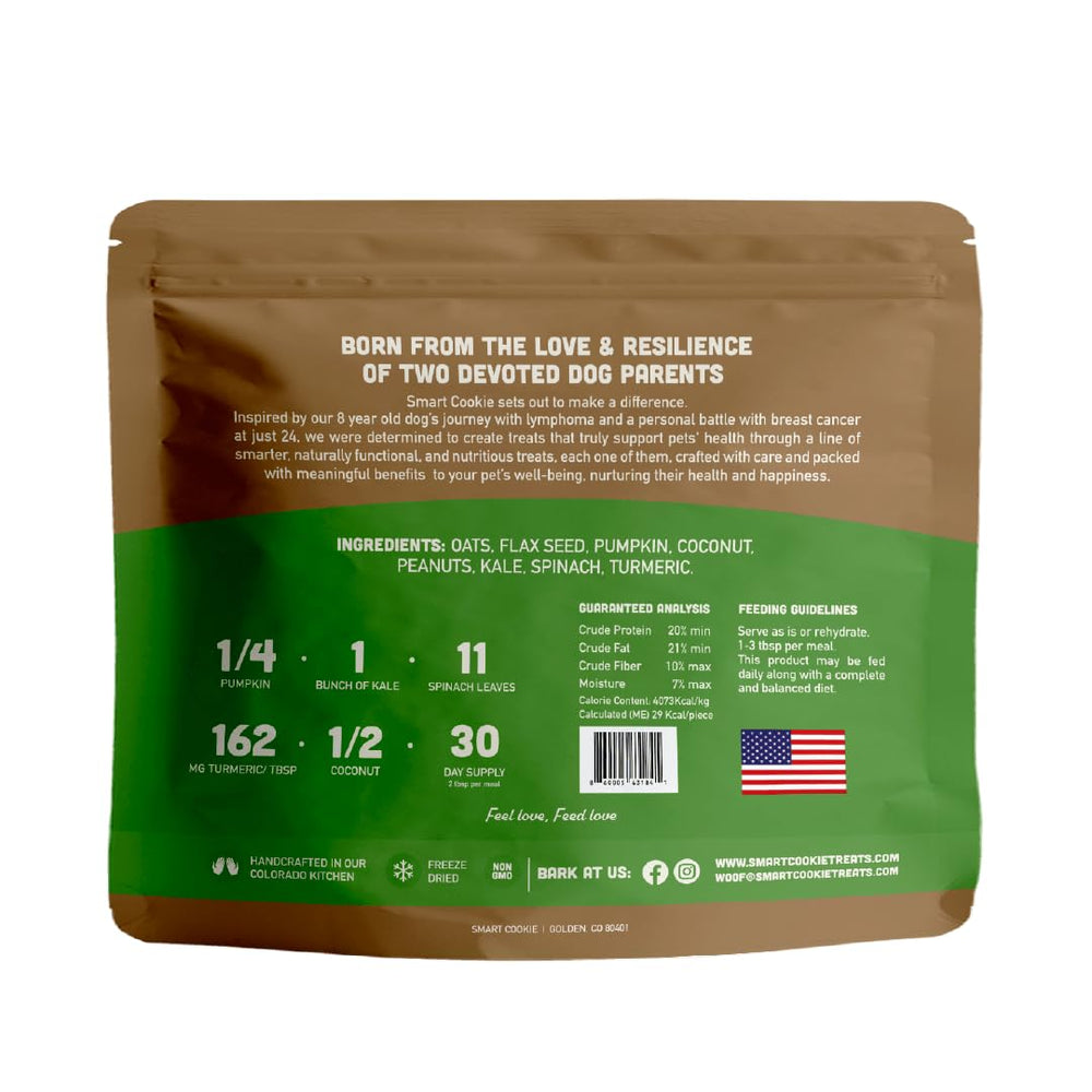 Smart Cookie veggie-topper scoop demonstrates easy measurement for daily meal toppers.
