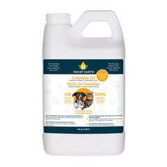 Smart Earth Camelina Oil for Dogs bottle with pump for easy daily use.
