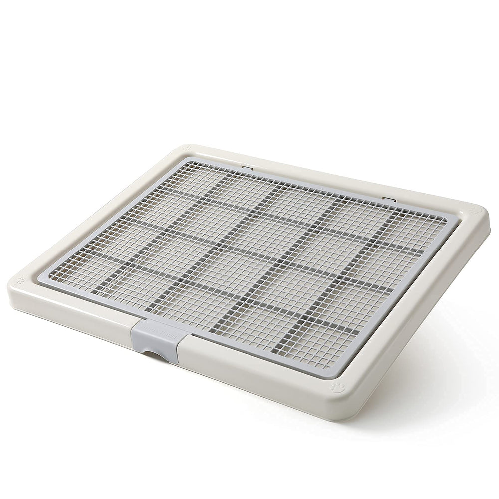 Smart Paws large training tray grey top view, durable 76x62cm surface for puppies.