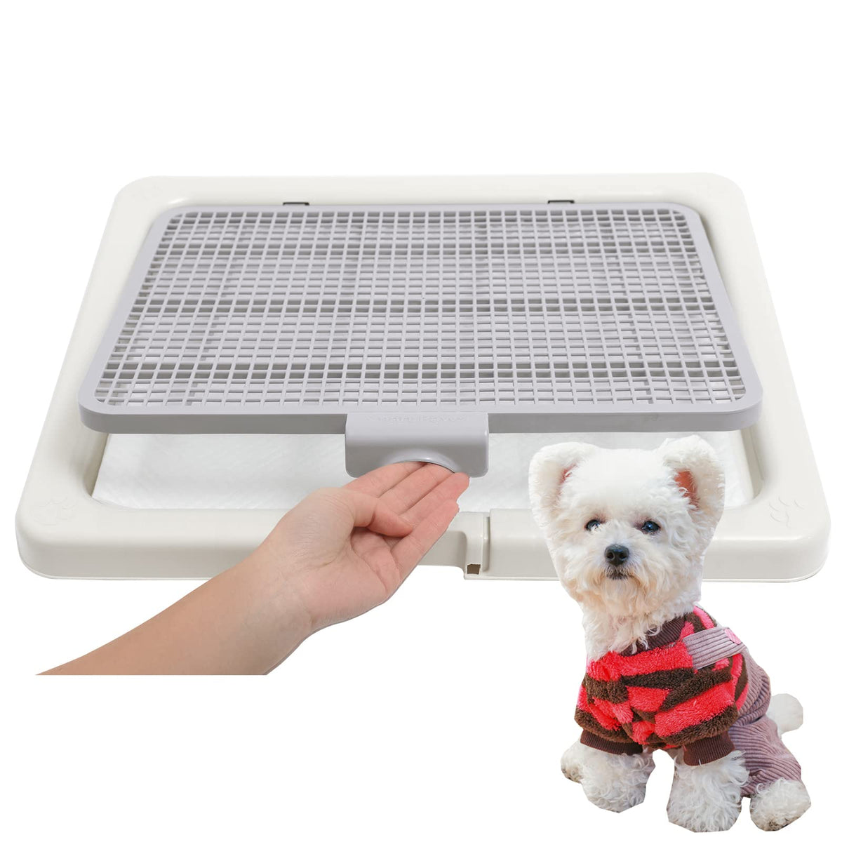 Smart Paws small puppy toilet tray front view shows compact size for tiny breeds