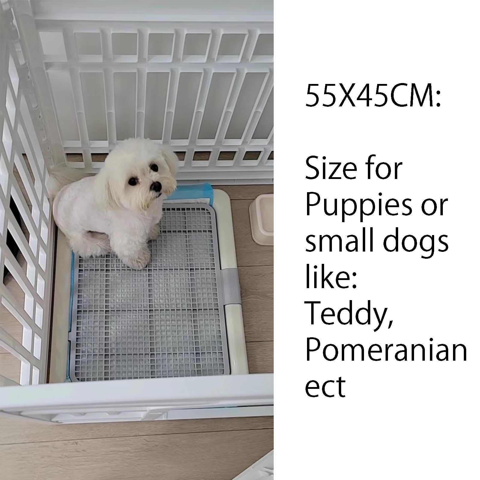 Smart Paws Yorkie pads holder opened to show split design for easy pad access