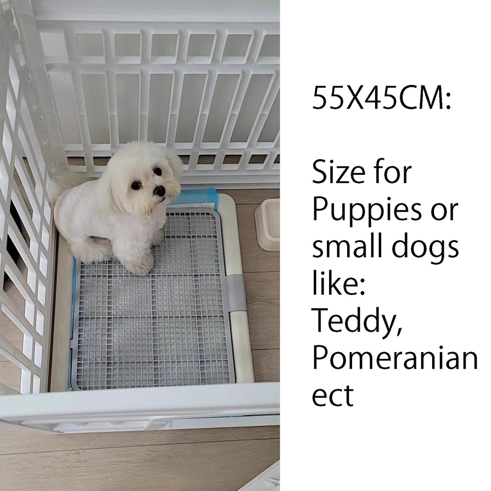 Smart Paws Yorkie pads holder opened to show split design for easy pad access