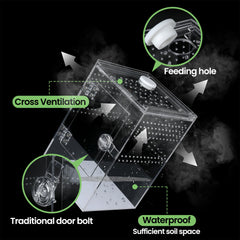 Smartang tall arboreal enclosure front-opening design for easy feeding and cleaning.