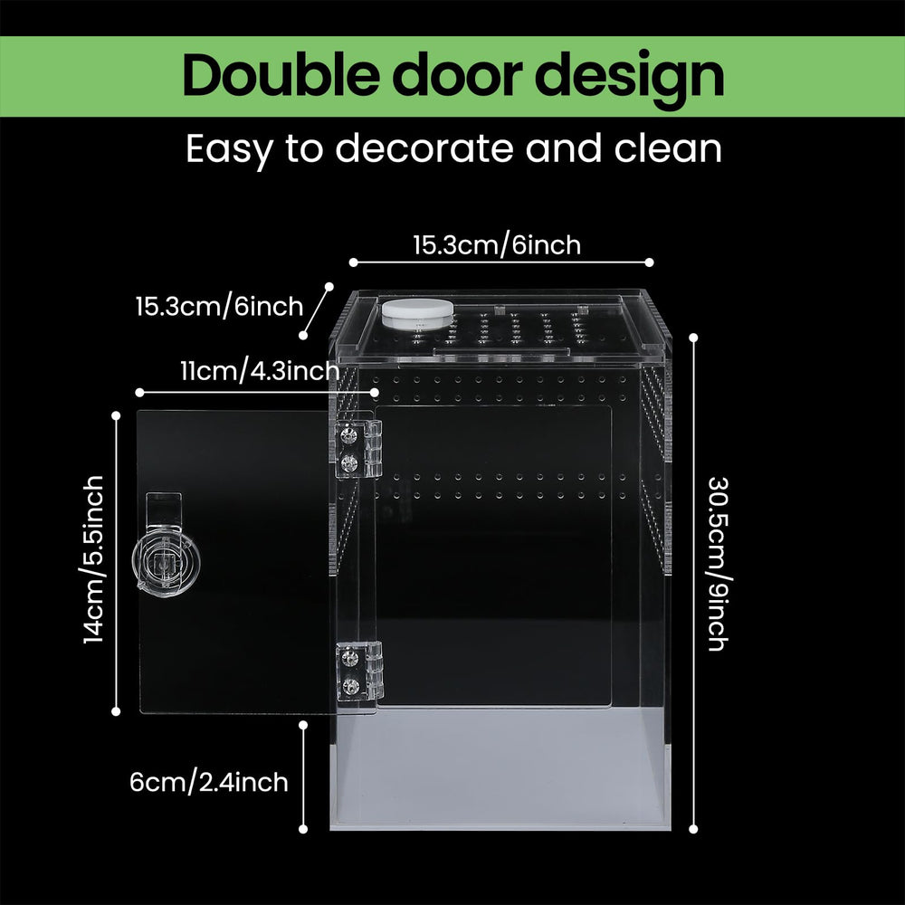 Smartang tall arboreal enclosure uses a traditional latch for secure closure.