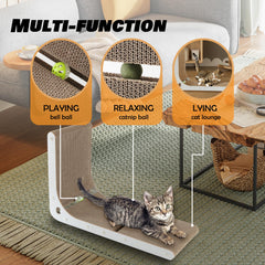 SMARTBEAN scratcher with double-wall cardboard and sturdy wood frame