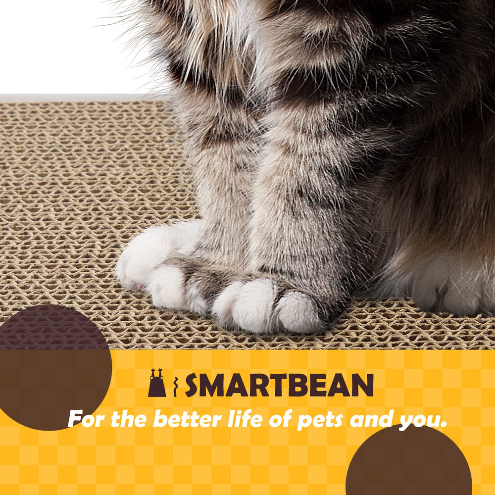 Smartbean Cat Scratcher Pad durable cardboard supports ongoing play.