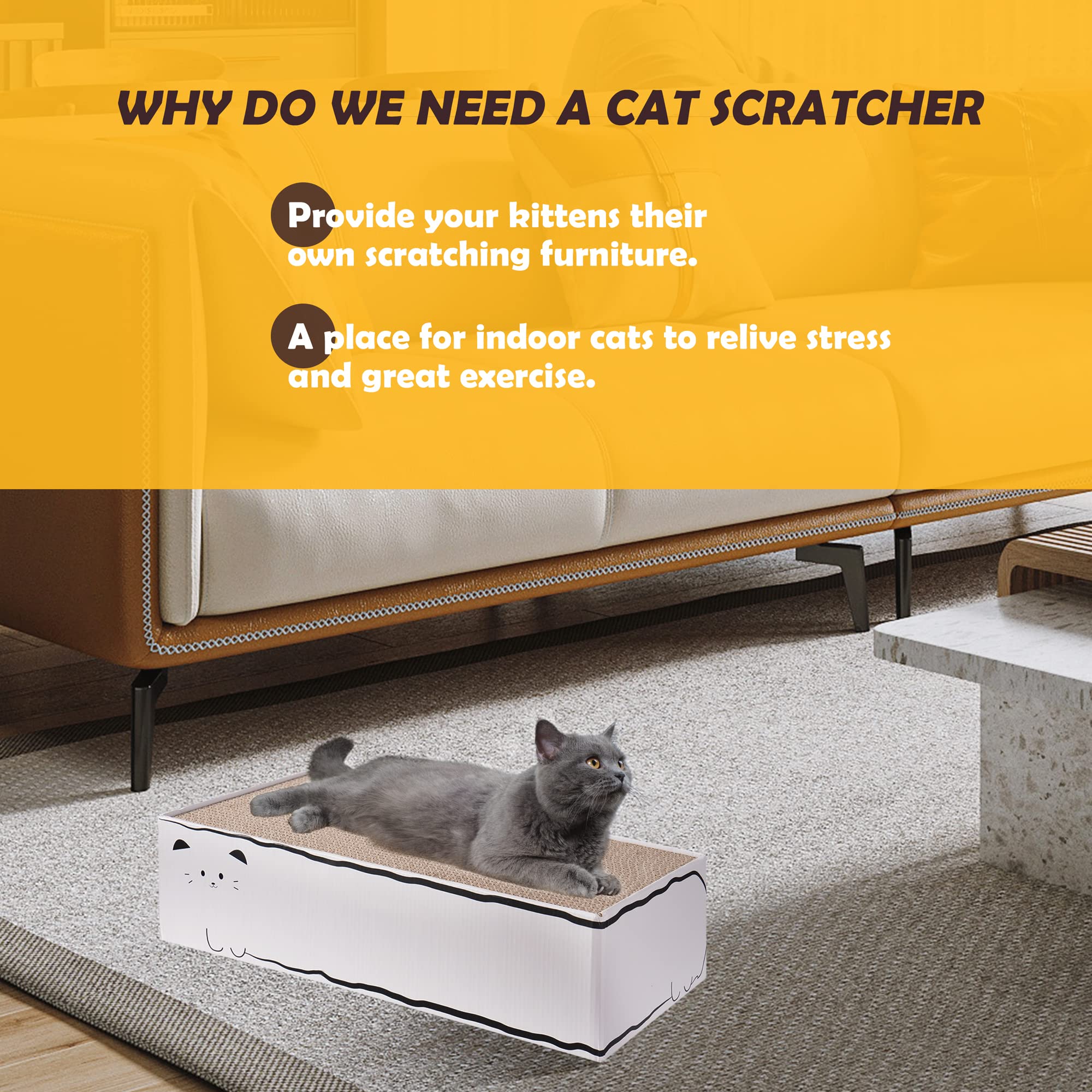 Smartbean Cat Scratcher Pad indoor-use setup fits sofas and floors.