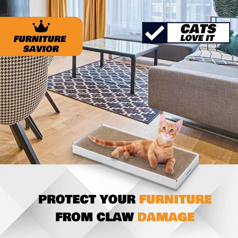 Smartbean cat scratching pad protects furniture by redirecting claws away from upholstery.