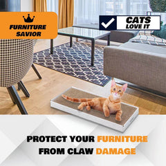 Smartbean cat scratching pad protects furniture by redirecting claws away from upholstery.