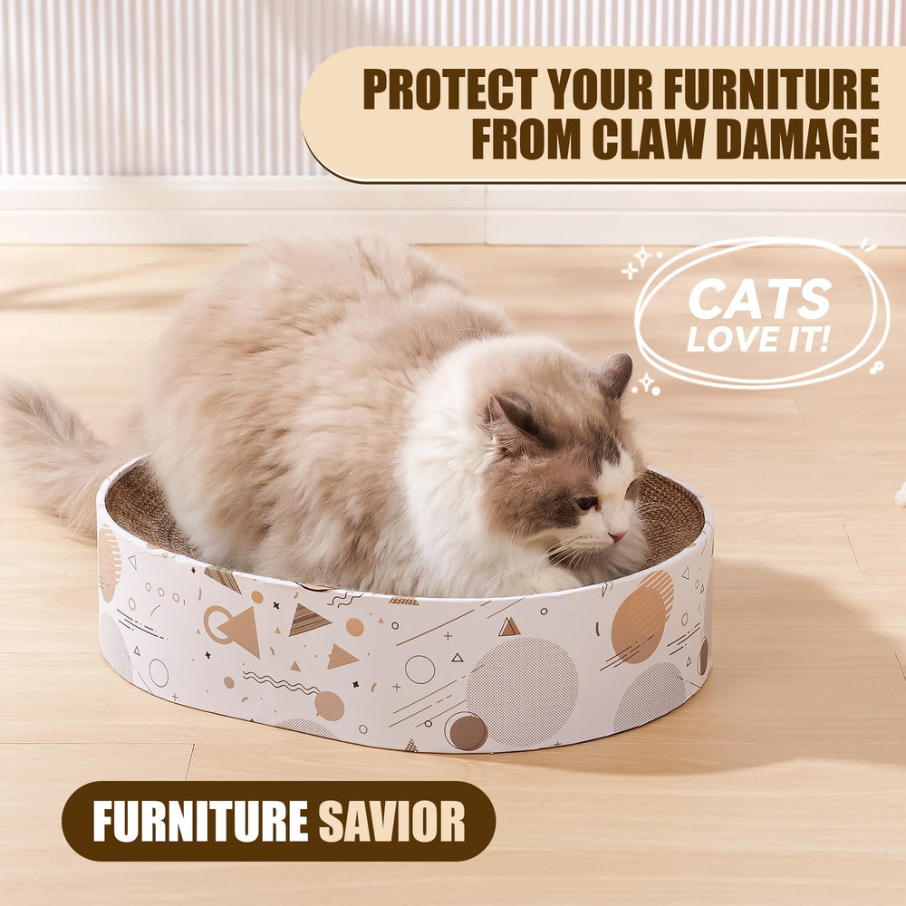 SMARTBEAN compact-16-5x13x3-5in cat scratch pad fits neatly in any room.