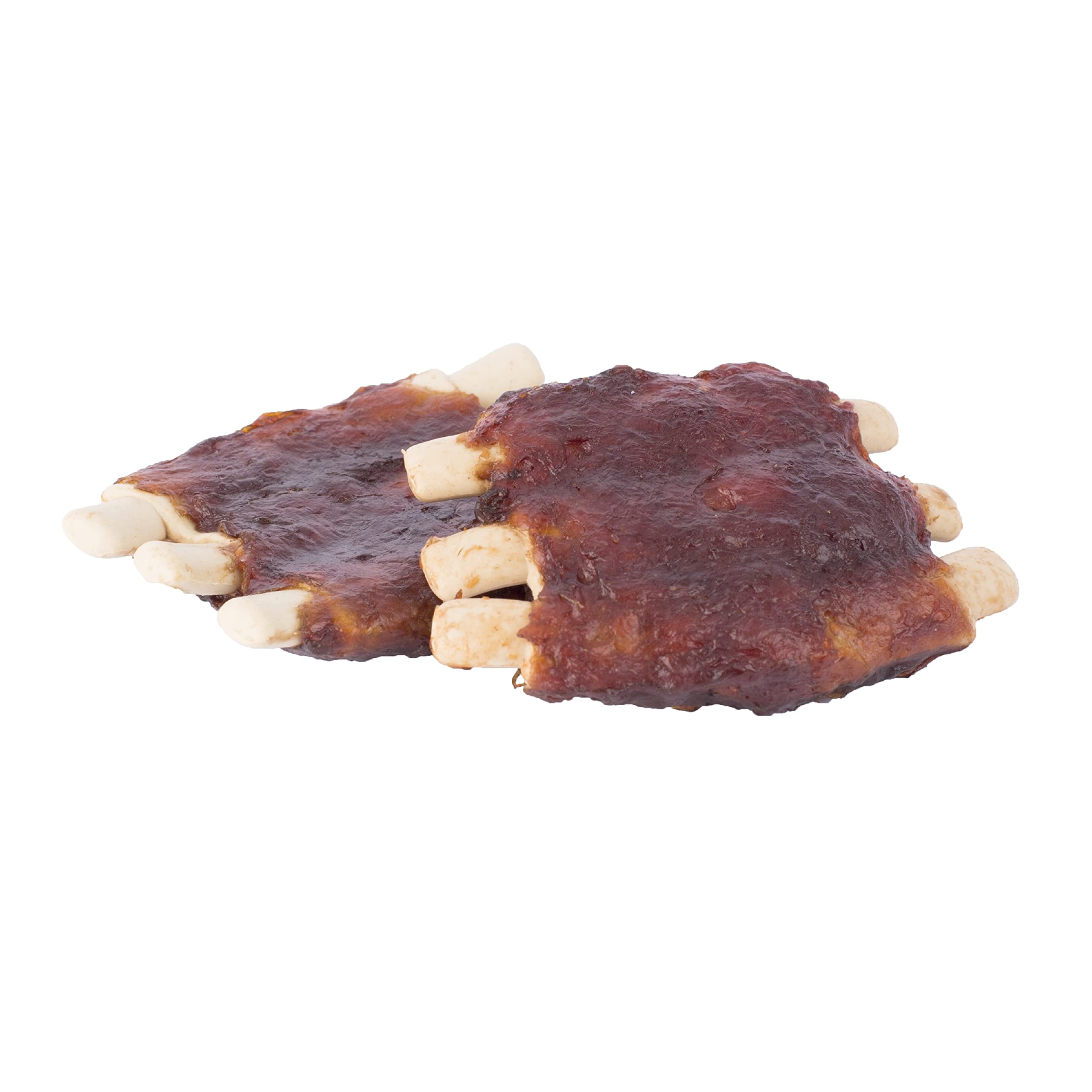 SmartBones Grill Masters Ribs close-up highlights BBQ flavor and rib-like appearance.