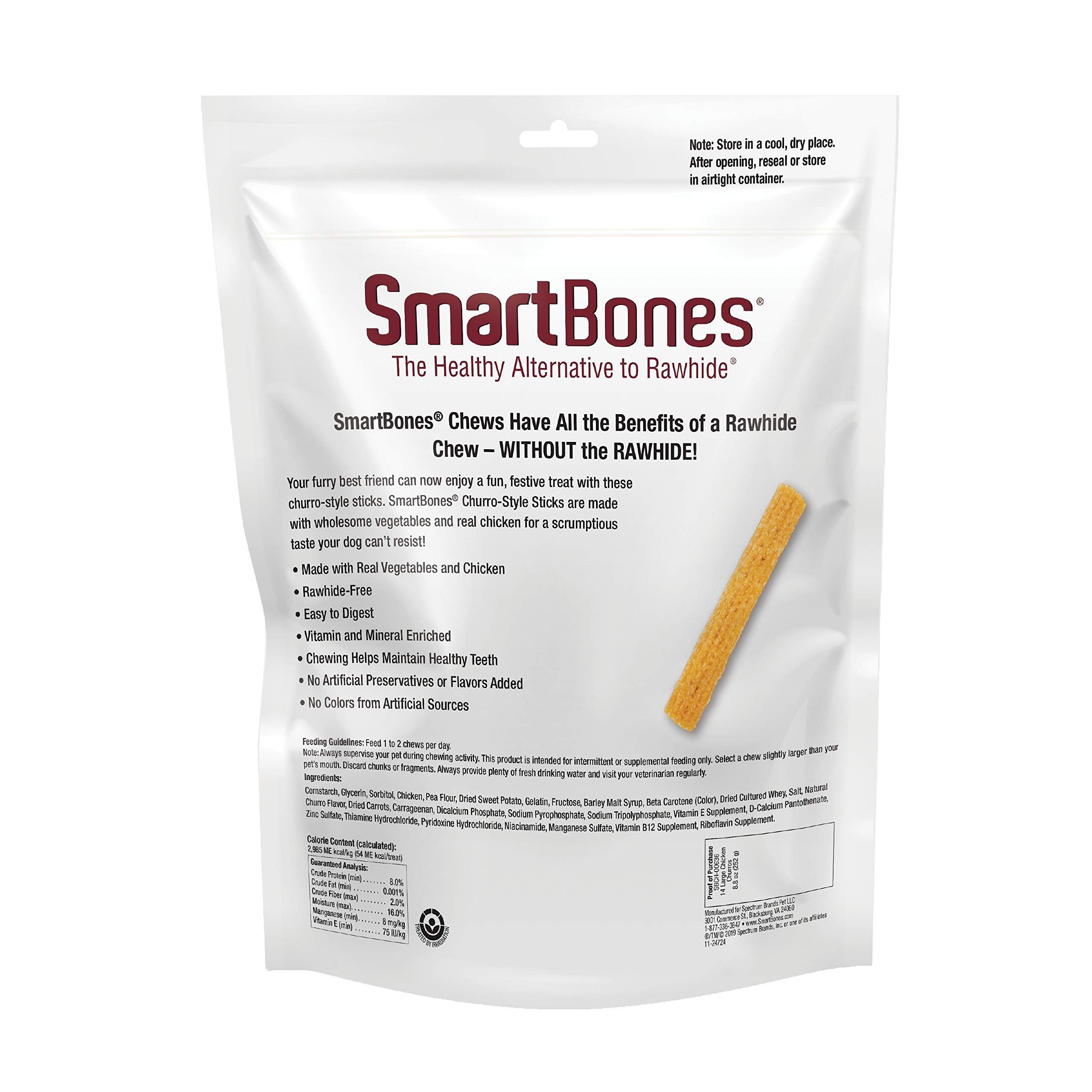 SmartBones churro texture close-up shows wholesome ingredients and bite-friendly size