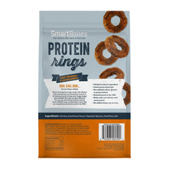 SmartBones Protein Rings ingredients panel showing real chicken and sweet potato