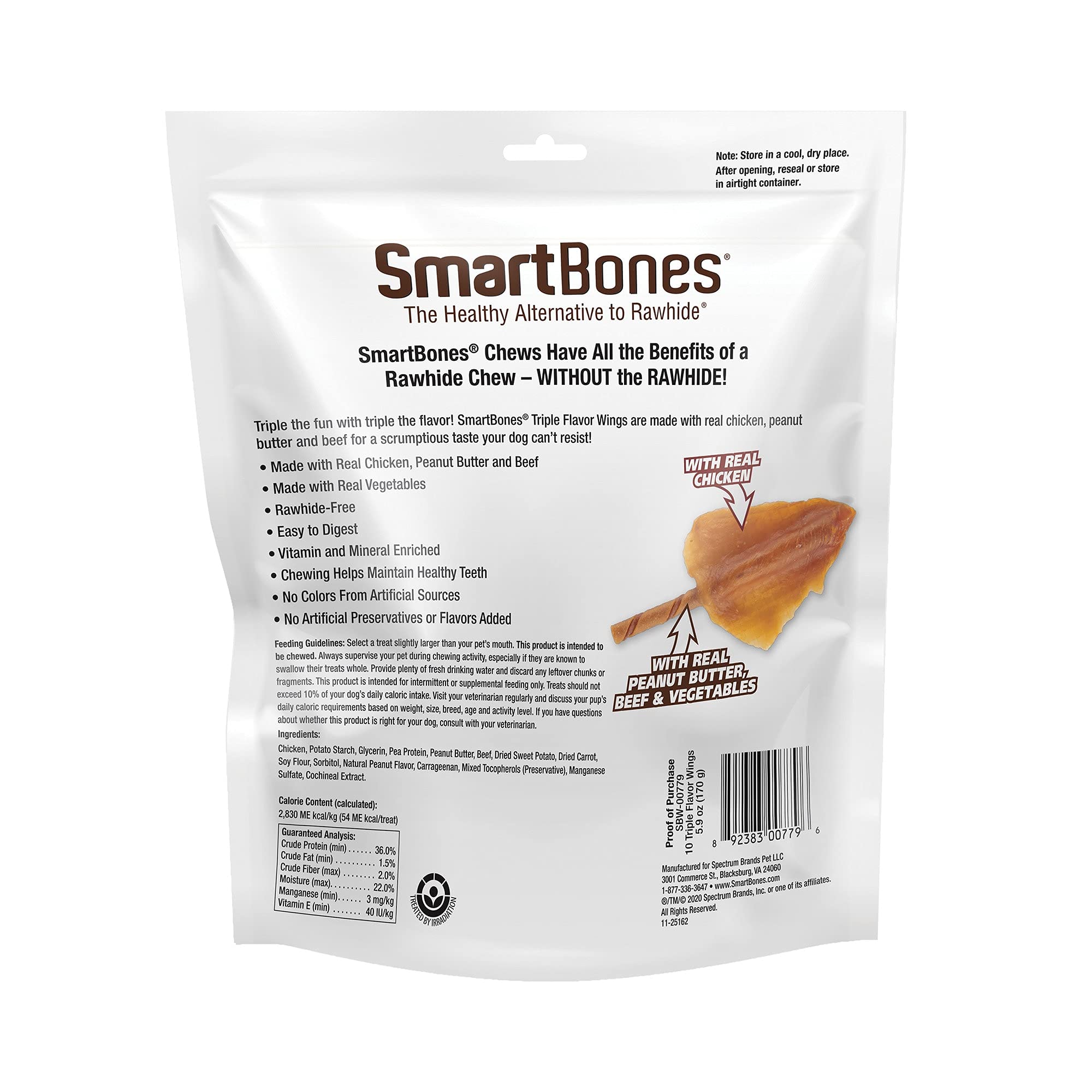 SmartBones rawhide-free chews promote easy digestion and chew satisfaction.