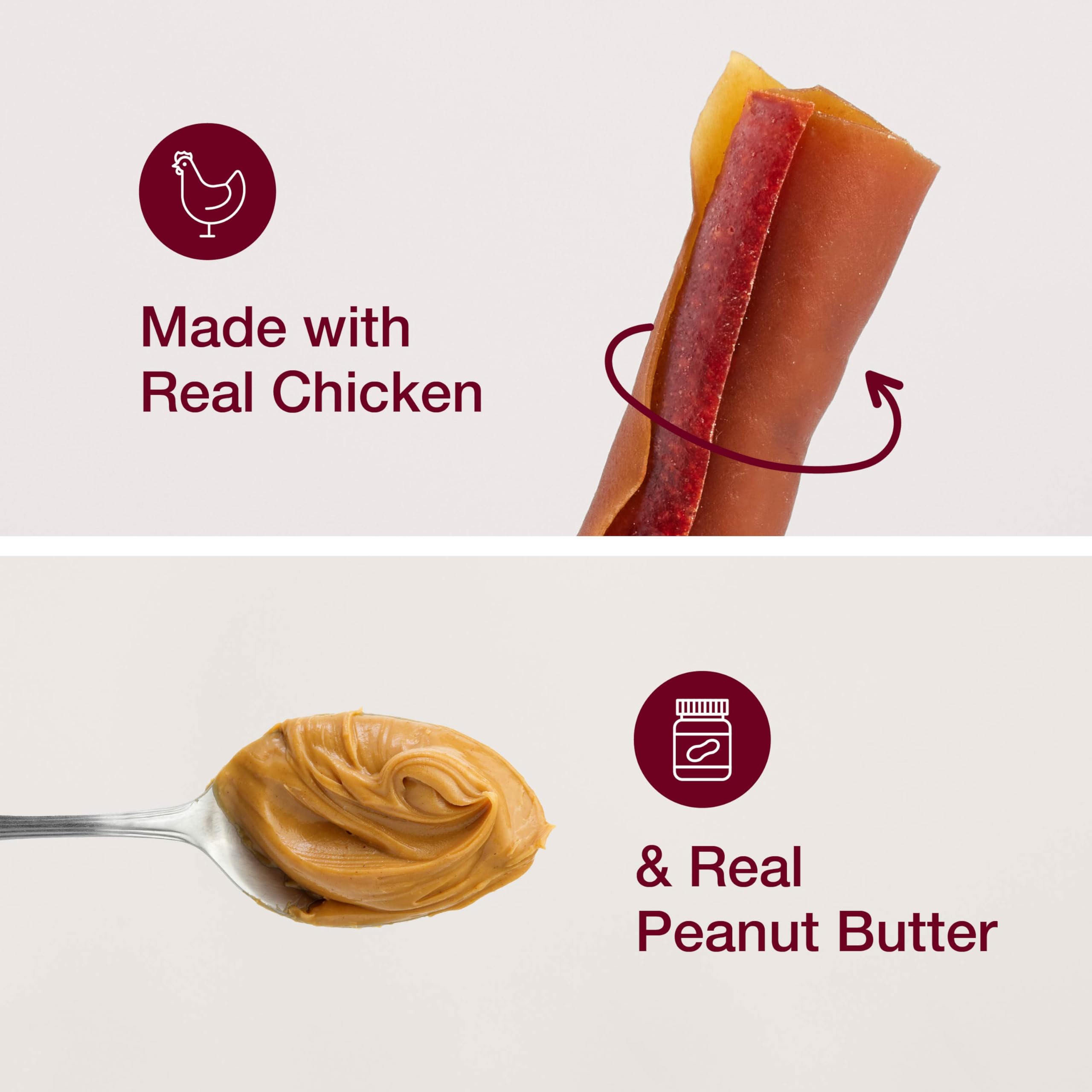 SmartBones SmartSticks chicken inside visible, provides a flavorful center for dogs.