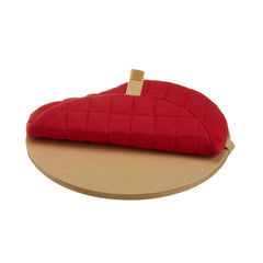 SmartCat Perch in red, side view showing elevated safety.