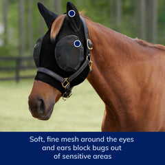 SmartEquine Comfort Fly Mask forelock hole detail for mane clearance