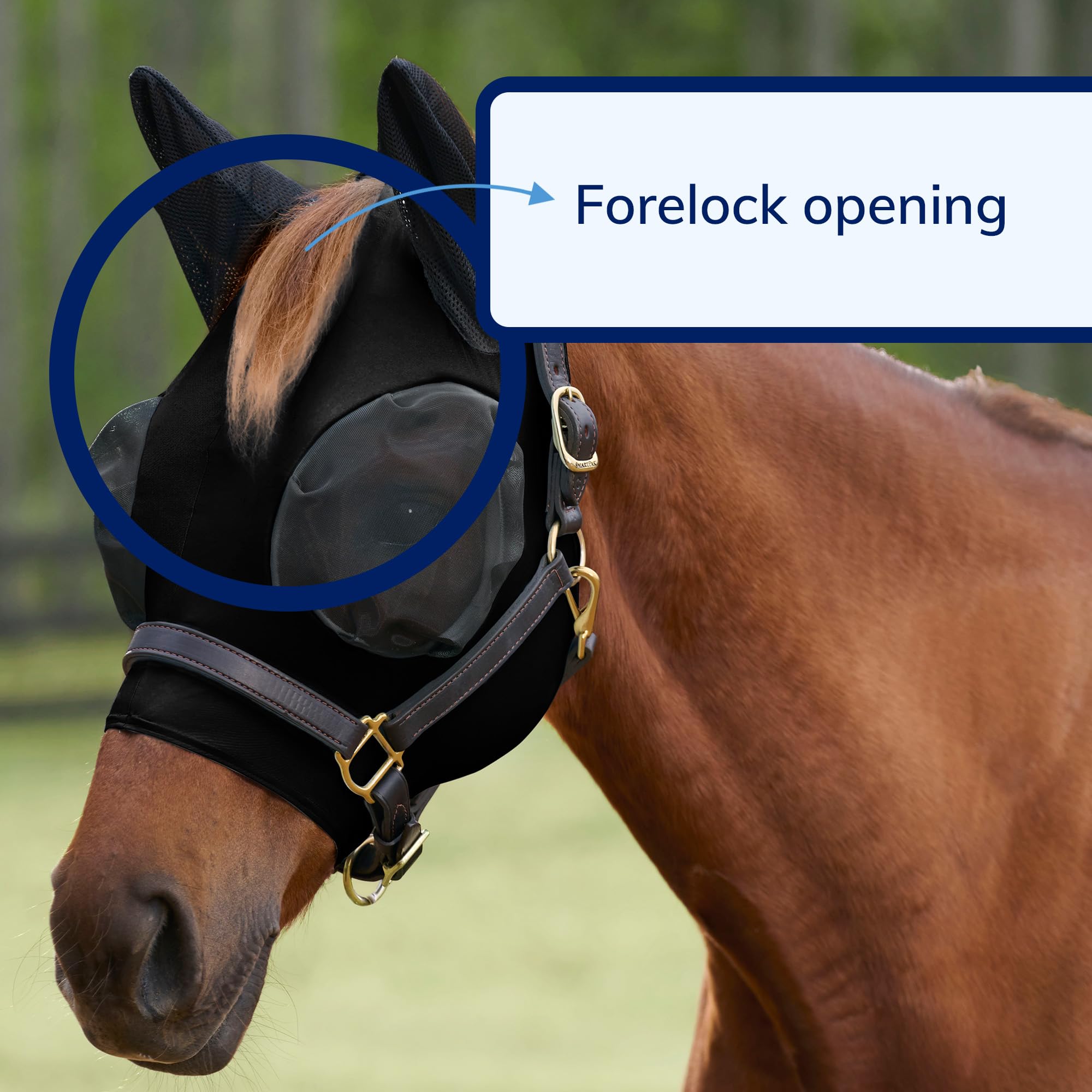 SmartEquine Comfort Fly Mask UPF 50 sun protection for rides