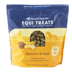 SmartEquine Equi Treats banana bread cookies in packaging for convenient on-the-go horse snacking