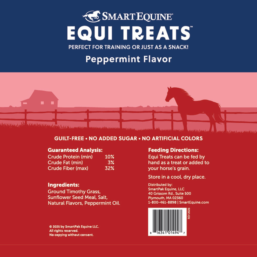 SmartEquine Equi Treats sunflower meal base for balanced nutrition.
