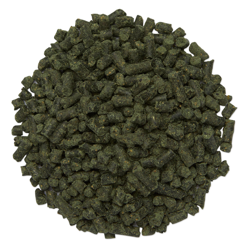 Close-up of soothing herb blend in SmartEquine Gut Pellets supporting digestion.
