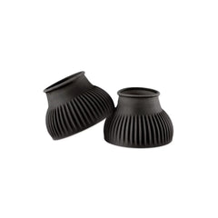 SmartEquine horse bell boots pull-on ribbed design for interference shielding during rides.